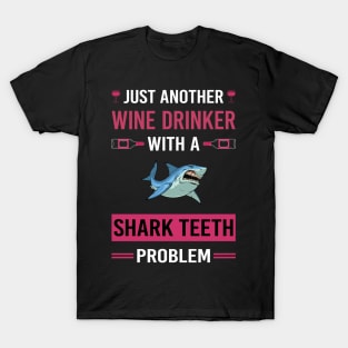 Wine Drinker Shark Teeth T-Shirt